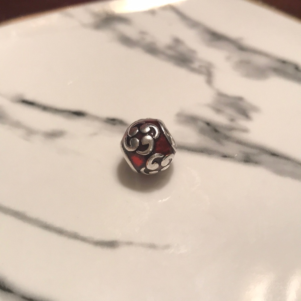 Authentic Pandora Charm - Red Celtic Knot (925)